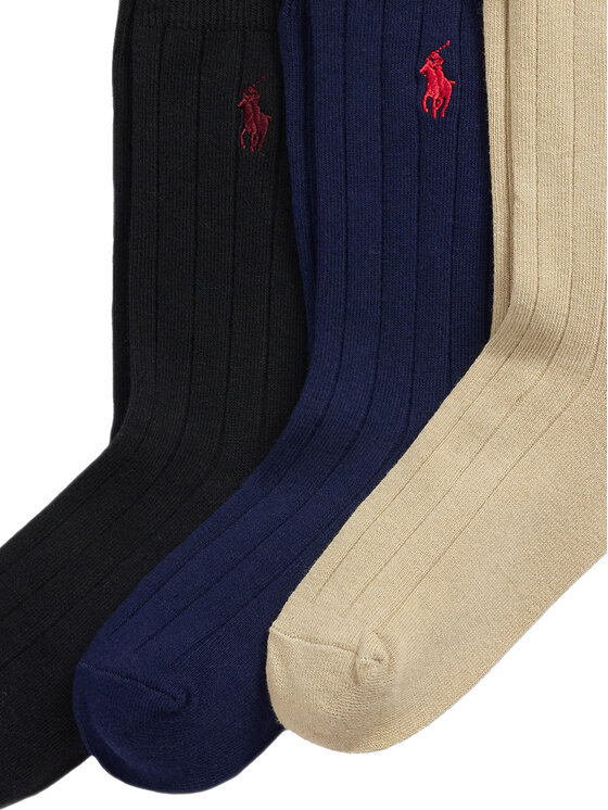 Polo Ralph Lauren Polo Ralph Lauren Σετ ψηλές κάλτσες παιδικές 3 τεμαχίων 444979301001 Έγχρωμο