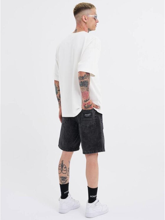 MyStars MyStars Szorty jeansowe Krótkie Spodenki Jeansowe Męskie Ciemne Szare MyStars Black Basic 29 Czarny Loose Fit