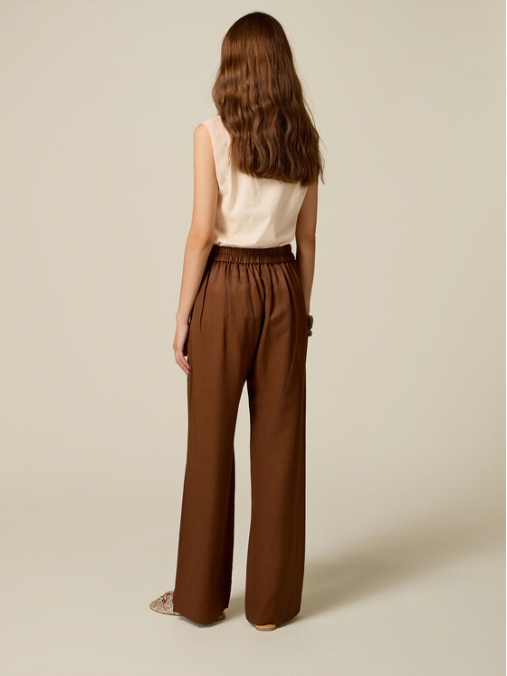 Oltre Oltre Spodnie materiałowe P00RJ002444N022 Brązowy Baggy Fit