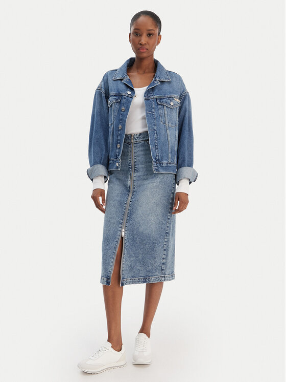 Calvin Klein Jeans Calvin Klein Jeans Džinsinis sijonas LV047E710G Mėlyna Regular Fit