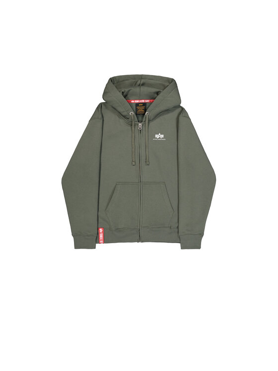 Alpha Industries Alpha Industries Bluza Basic Small Logo Zip Hoodie Zielony Regular Fit