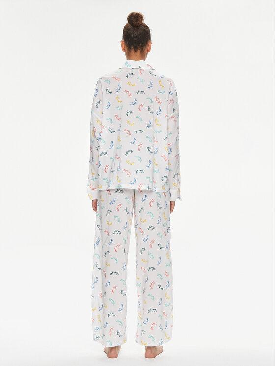 DKNY DKNY Pyžamo YI90008 Bílá Regular Fit