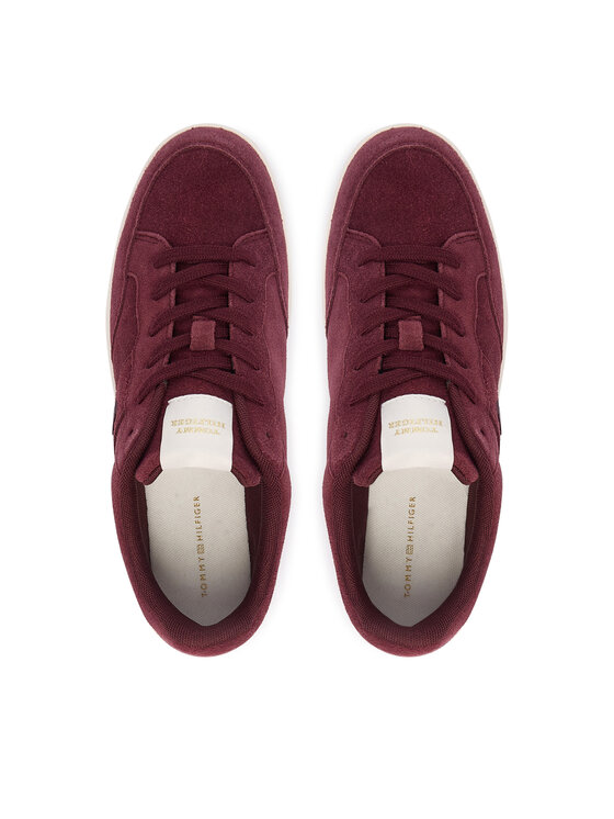 Tommy Hilfiger Tommy Hilfiger Sneakersy Th Heritage Court Sneaker Suede FW0FW09266 Bordó