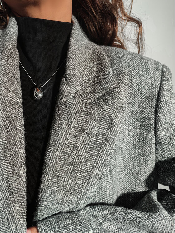 LilaLou LilaLou Marynarka Buki Szary Oversize