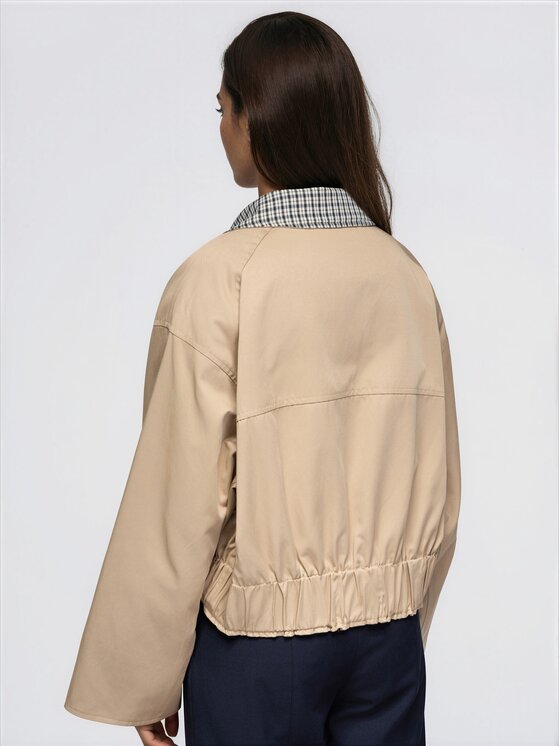 Ombre Ombre Bunda pro přechodné období OW-JT-E0017 Béžová Oversize
