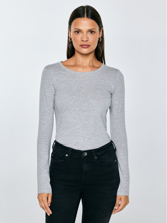BIG STAR BIG STAR Longsleeve CLASSIC Szary Slim Fit