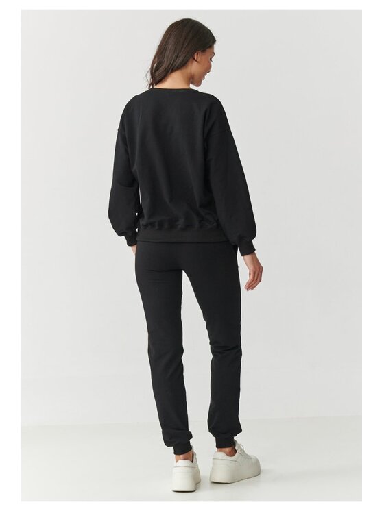 Makadamia Makadamia Dres M891 Czarny Loose Fit