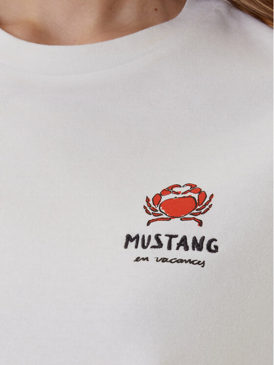 Mustang Mustang T-Shirt Monroe 1016513 Biały Relaxed Fit