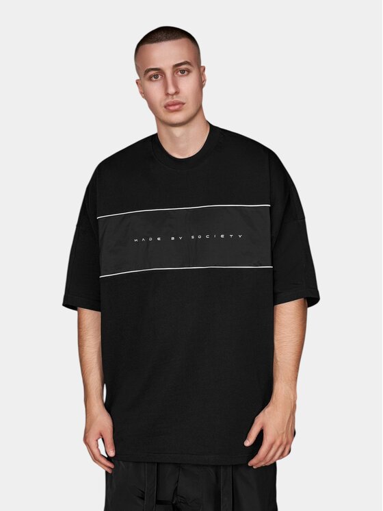 MADE BY SOCIETY MADE BY SOCIETY T-Shirt Tricou Aura Street - T16845 Czarny Basic Fit