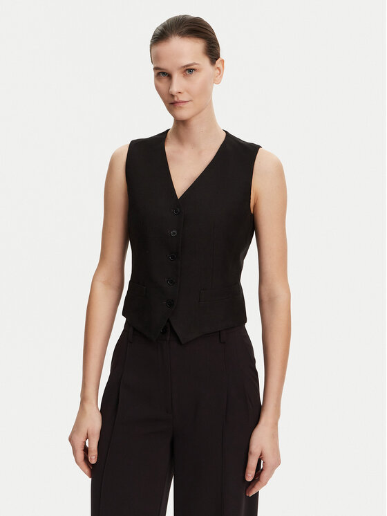 Weekend Max Mara Weekend Max Mara Vestă elegantă Pace 2515151012 Negru Slim Fit