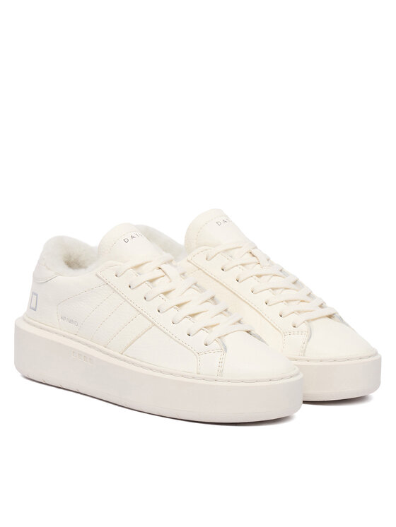 D.A.T.E. D.A.T.E. Sneakersy Hill Low Fur Platform W431-HPF-MN Écru