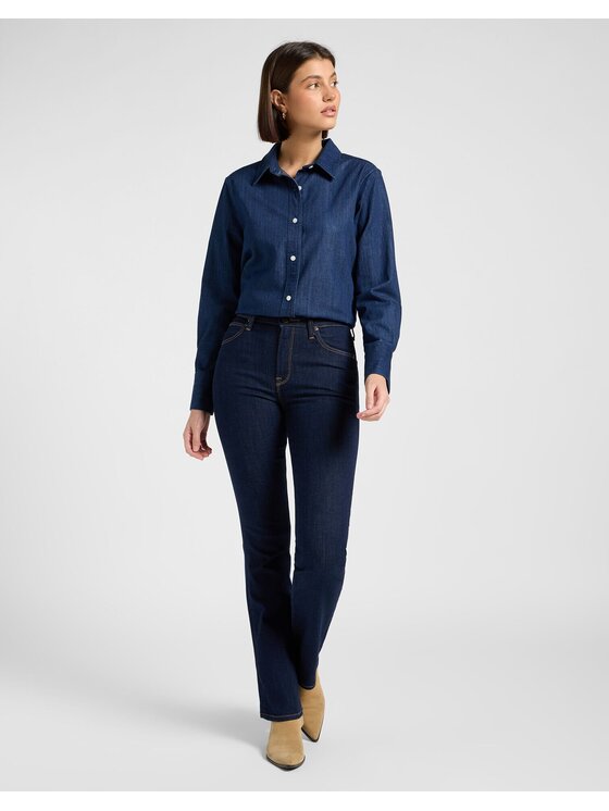 Lee Lee Koszula CLASSIC SHIRT Niebieski Regular Fit