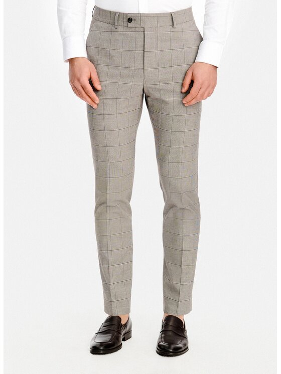 Pako Lorente Pako Lorente Spodnie garniturowe P26SF-6G-020 Brązowy Slim Fit