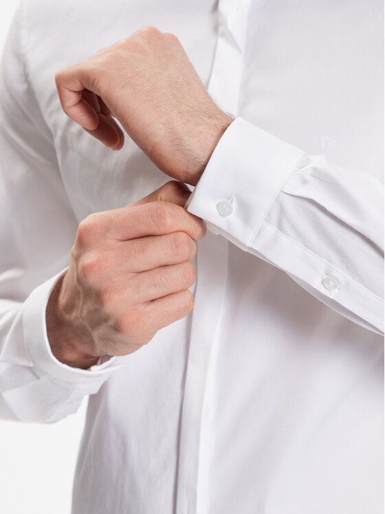 Calvin Klein Calvin Klein Camicia Hidden K10K109891 Bianco Extra Slim Fit