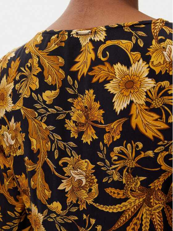 Selmark Selmark Rochie de vară BM298 Negru Relaxed Fit