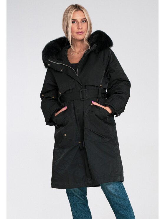 FIGL FIGL Vatovaná bunda M1228 Černá Regular Fit