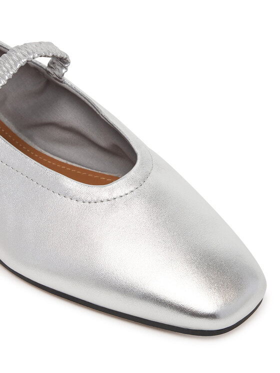Tommy Hilfiger Tommy Hilfiger Baleríny Silver Lth Ellastic Ballerina FW0FW09466 Stříbrná
