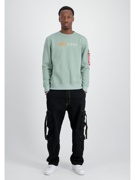 Alpha Industries Alpha Industries Bluza Alpha Label Sweatshirt Zielony Regular Fit