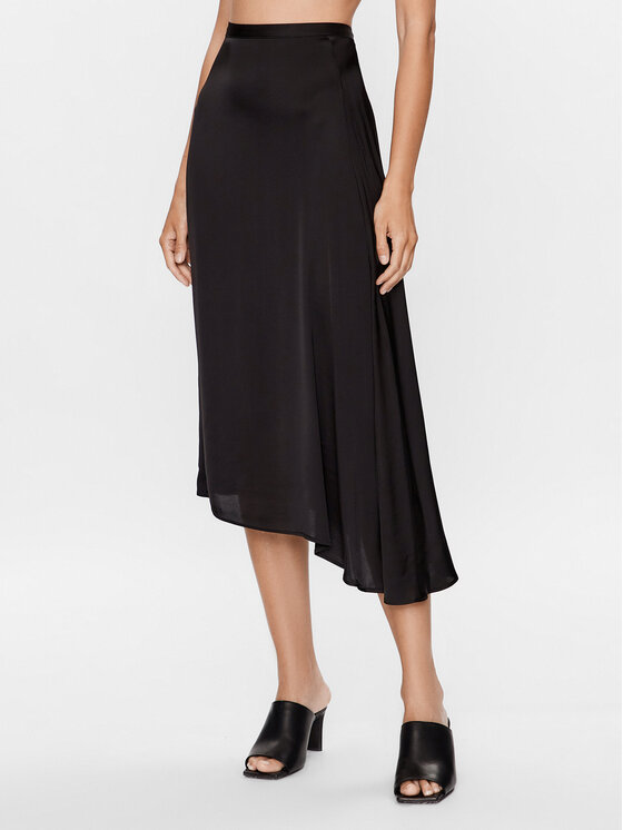 Herskind Midi sukňa Silas 4800370 Čierna Regular Fit