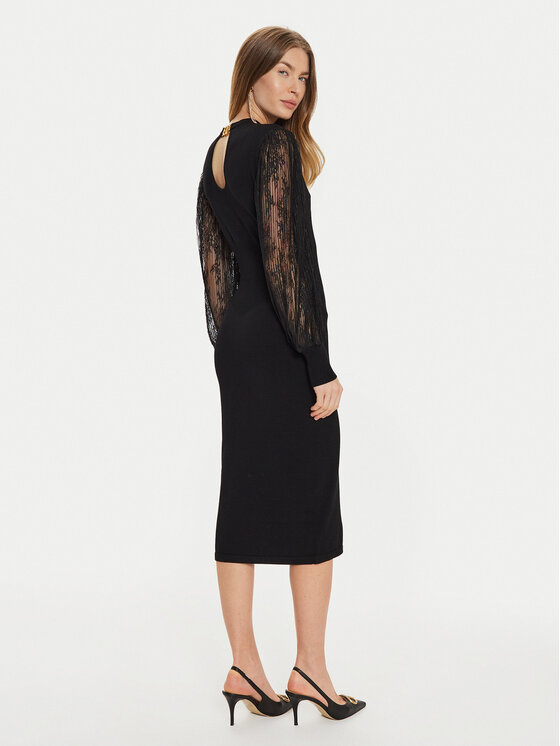 TWINSET TWINSET Džemper haljina 242TT3160 Crna Slim Fit
