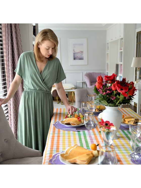 Roseberry Home Roseberry Home Bieżnik Rainbow Gingham Kolorowy