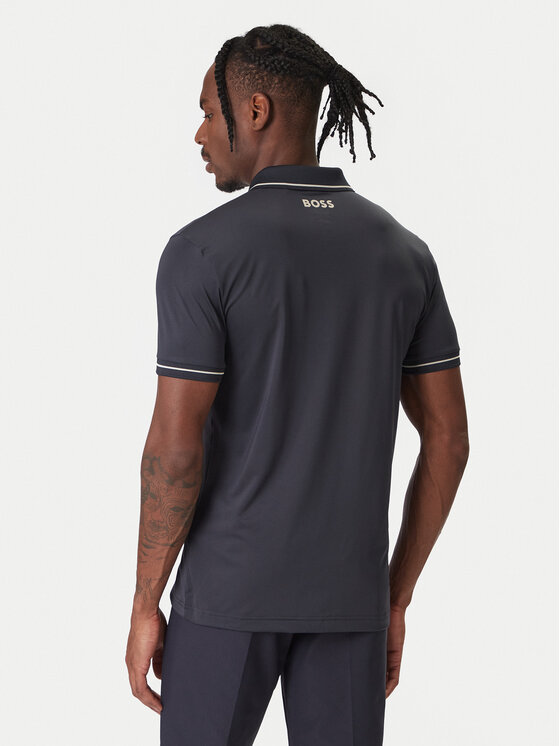 BOSS BOSS Тениска с яка и копчета Paul Pro 50506203 Тъмносин Slim Fit