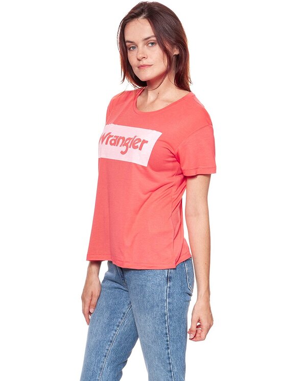 Wrangler Wrangler T-Shirt DRAPE Czerwony Regular Fit