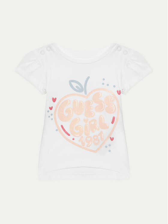 Dziewczęcy T-Shirt Guess, Rozmiar 18M, Biały, A5GI01 K6YW4