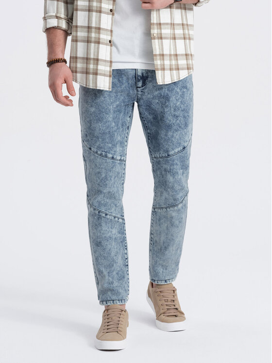 Ombre Ombre Jeansy OM-PADP-0109 Modrá Slim Fit