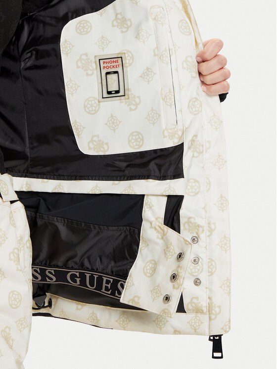 Guess Guess Лижна куртка W4PL3N WH0K0 Кремовий Regular Fit