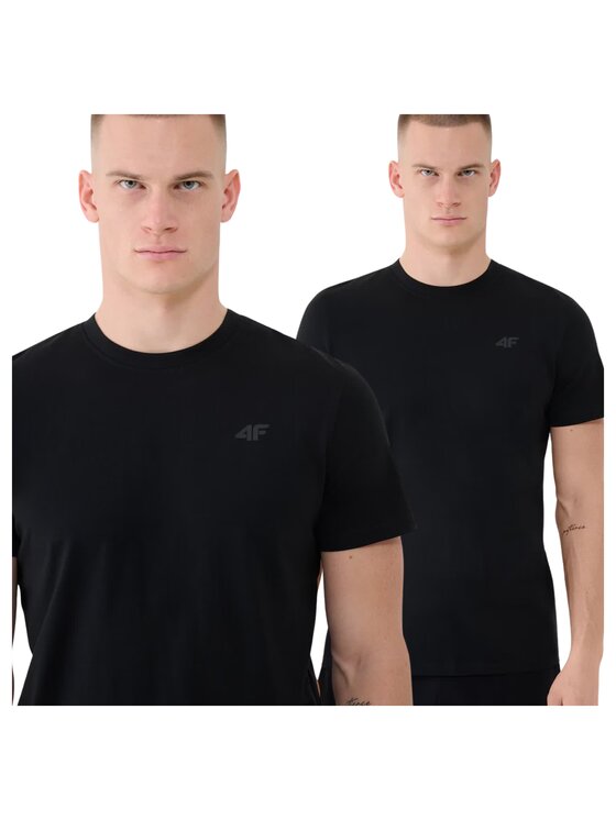 4F 4F Tričko 4FWMM00TTSHM2256-20S Čierna Regular Fit