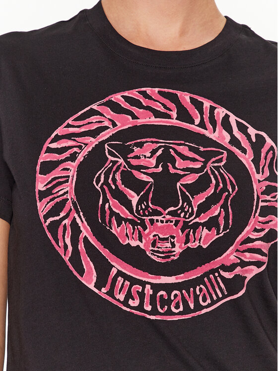 Just Cavalli Just Cavalli Marškinėliai 75PAHF01 Juoda Regular Fit