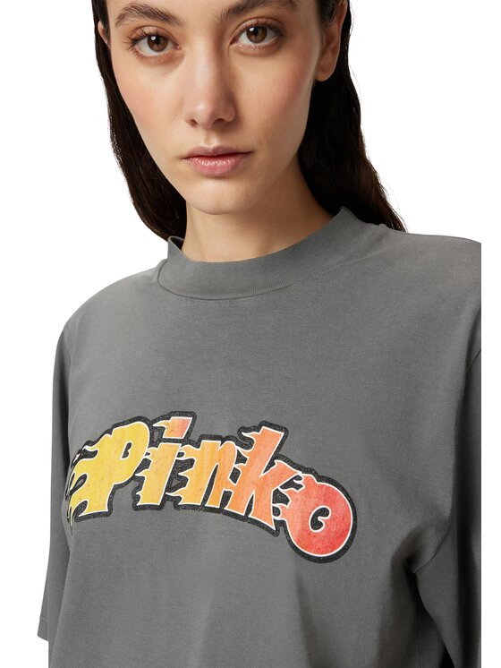 PINKO PINKO T-Shirt Niamey t-shirt jersey tinto Szary Comfort Fit