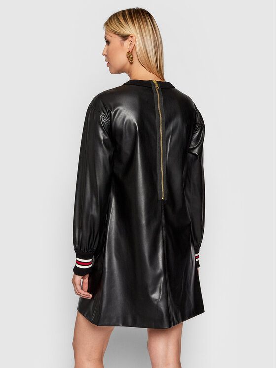 Iceberg Iceberg Haljina od imitacije kože 21II2P0H1312829 Crna Regular Fit