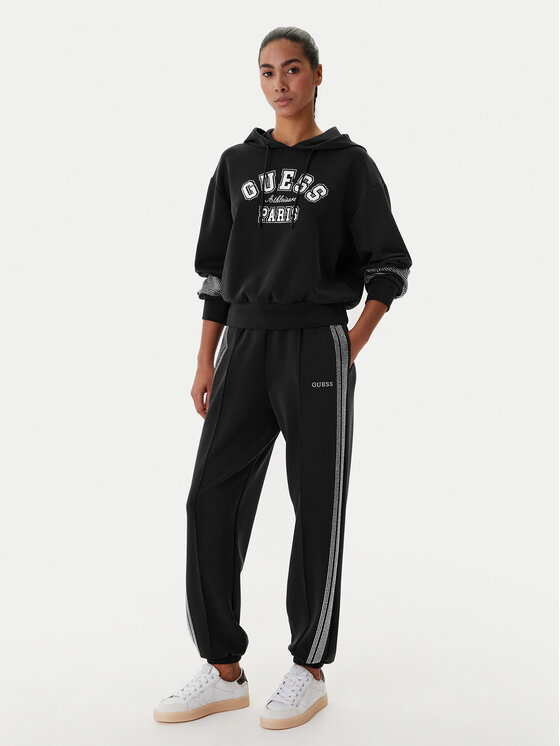 Guess Guess Teplákové kalhoty V6RB01 KCAY2 Černá Regular Fit