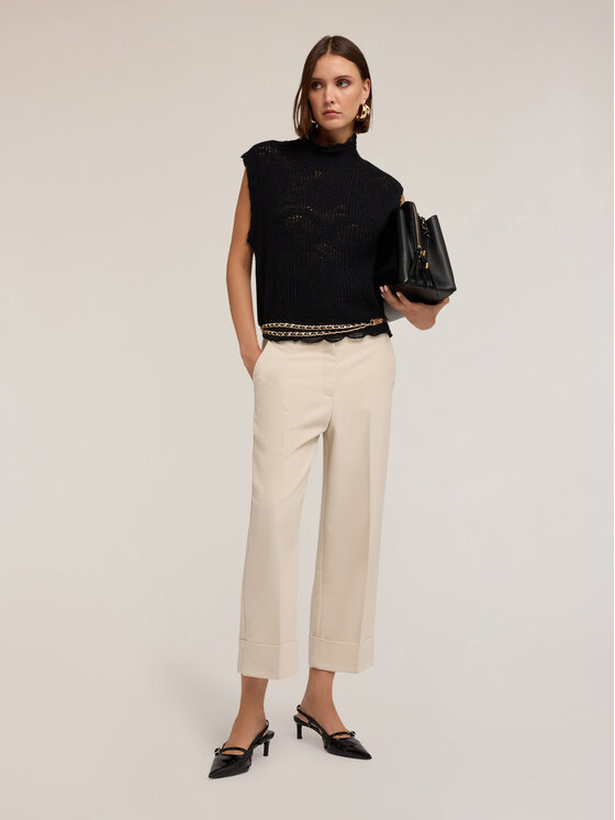 Motivi Motivi Pantaloni di tessuto P044Q004242N011 Bianco Regular Fit
