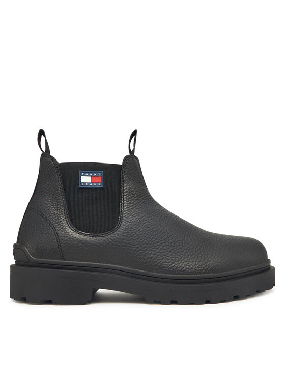 Tommy Jeans Tommy Jeans Klassische Stiefeletten Tjm Chelsea Leather Wl EM0EM01670 Schwarz