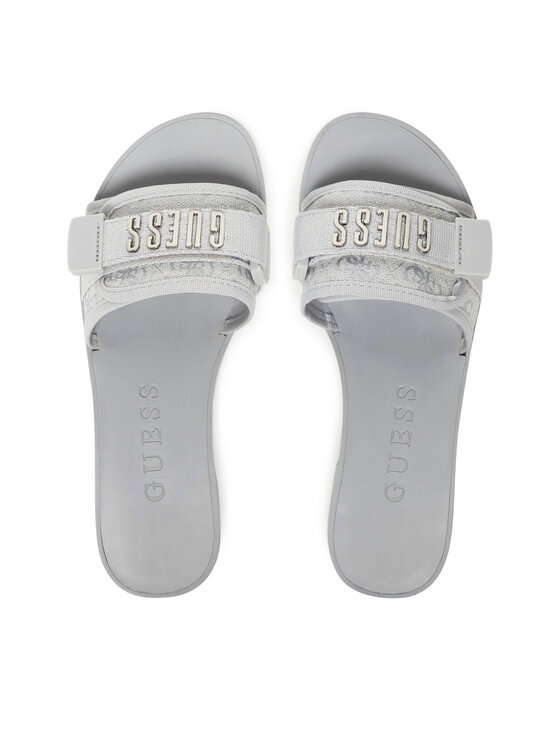 Guess Guess Klapki FLJELYLEL19 Srebrny