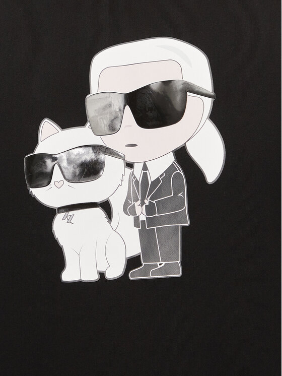 KARL LAGERFELD KARL LAGERFELD Džemperis ar kapuci 705063 542941 Melns Regular Fit