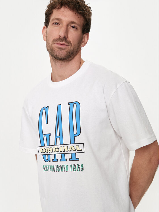 Gap Gap T-Shirt 664006-01 Biały Regular Fit