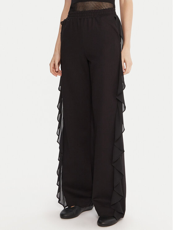 TWINSET TWINSET Текстилни панталони 252LI2NCC Черен Regular Fit