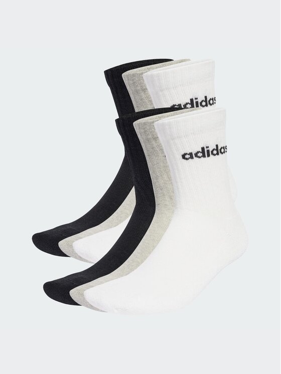 adidas adidas Skarpety długie Linear Crew Socks Cushioned Socks 6 Pair Pack Szary