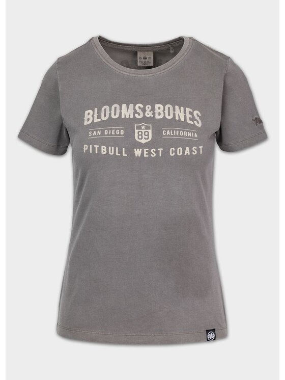 PITBULL PITBULL T-Shirt BLOOMS & BONES Szary Regular Fit