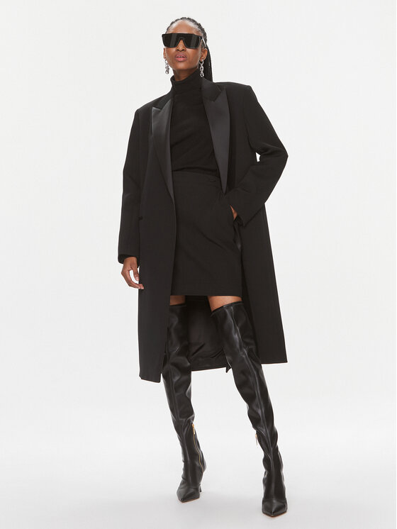 Calvin Klein Calvin Klein Płaszcz wełniany K20K205970 Czarny Regular Fit