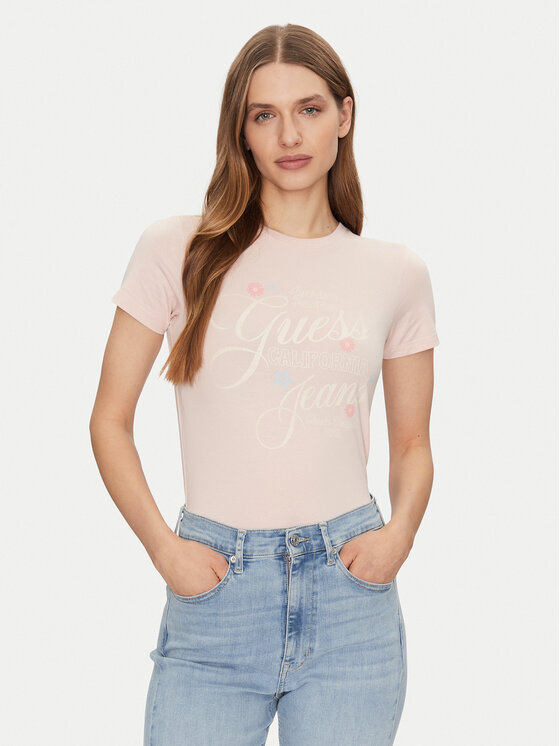 Guess Jeans Guess Jeans T-Shirt W5GI24 J1314 Beżowy Regular Fit