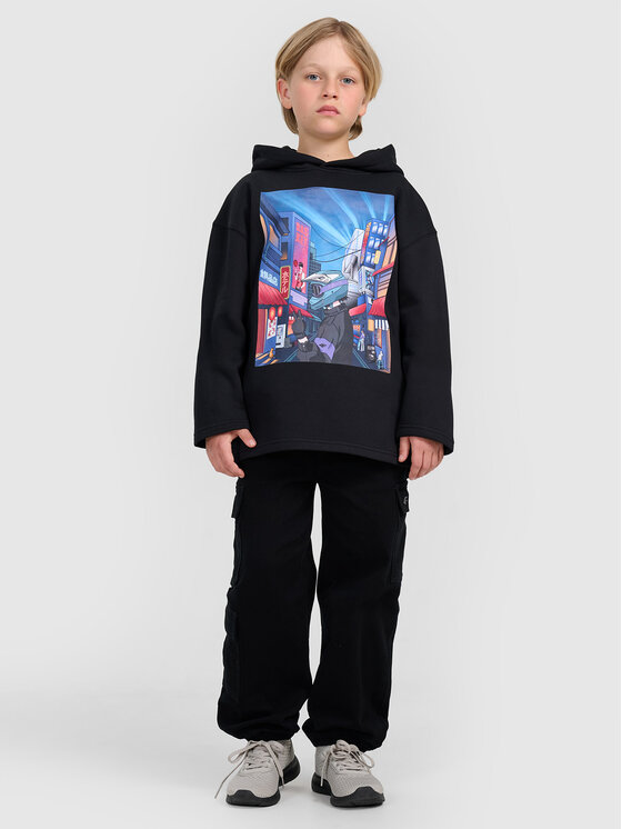 4F 4F Bluza CITY LINES Czarny Oversize