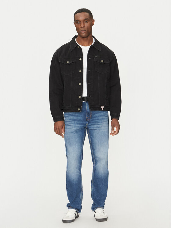 Guess Jeans Guess Jeans Farmer kabát M4BN38 D5EK2 Fekete Regular Fit