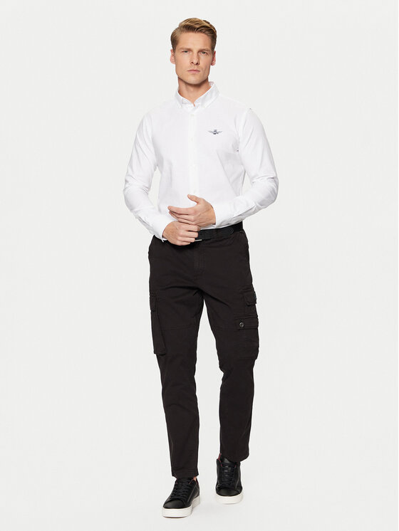 Aeronautica Militare Aeronautica Militare Marškiniai 242CA1262CT3289 Balta Regular Fit