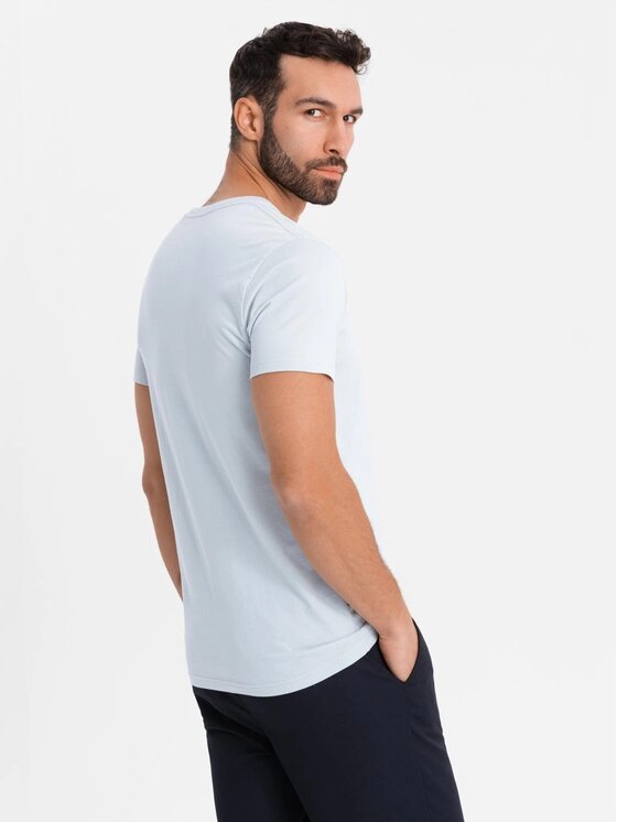 Ombre Ombre T-Shirt OM-TSBS-0237 Szary Regular Fit