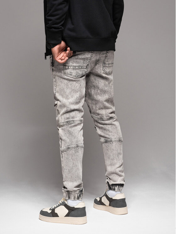 Ombre Ombre Jeansy OM-PADJ-0243 Szary Regular Fit